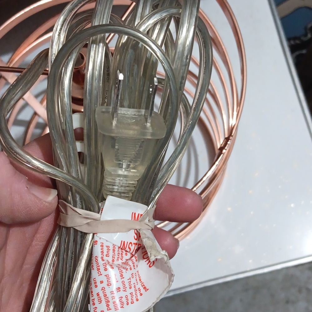 Copper Spiral Cage Pendant Lamp | Modern Metallic Accent - Picture 3 of 9